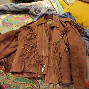 Fringed Leather Coat